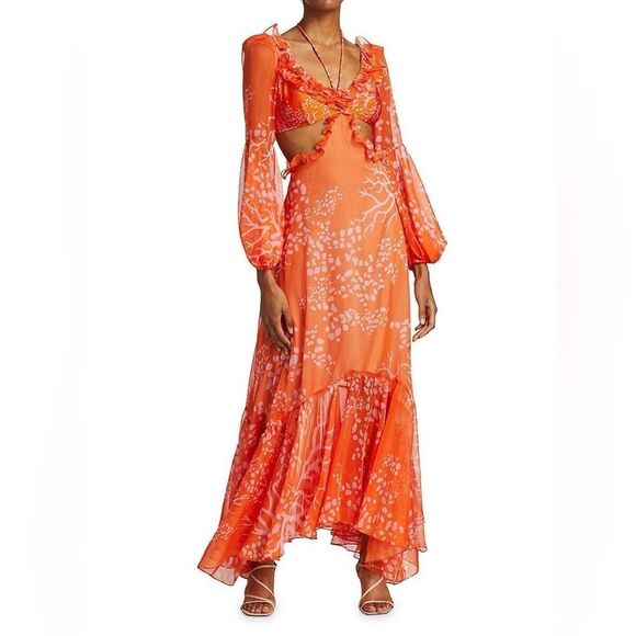 PATBO Coral Print Beach Dress. XS. Pristine condition. - Picture 1 of 11